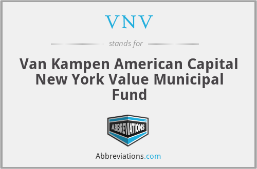 VNV - Van Kampen American Capital New York Value Municipal Fund