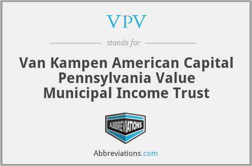 VPV - Van Kampen American Capital Pennsylvania Value Municipal Income Trust