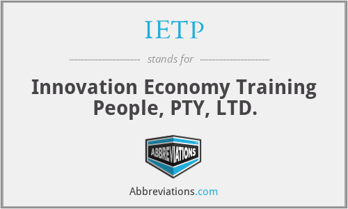 IETP - Innovation Economy Training People, PTY, LTD.