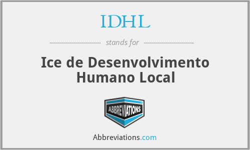 IDHL - Ice de Desenvolvimento Humano Local