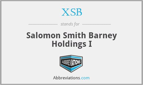 XSB - Salomon Smith Barney Holdings I