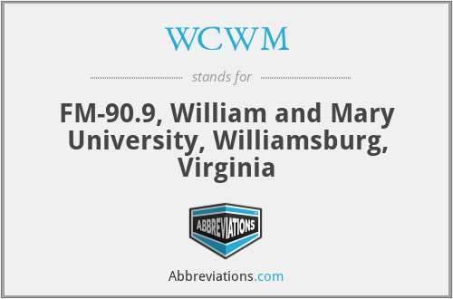 WCWM - FM-90.9, William and Mary University, Williamsburg, Virginia