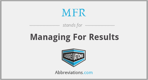 MFR - Managing For Results