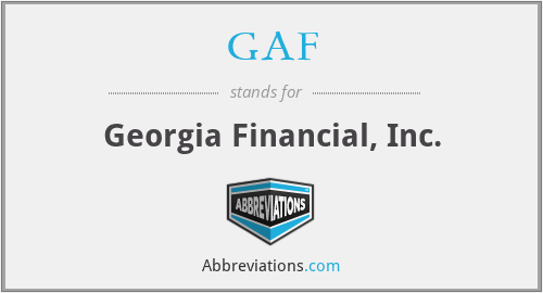 GAF - Georgia Financial, Inc.