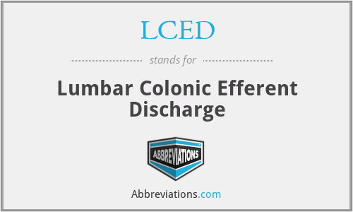 LCED - Lumbar Colonic Efferent Discharge