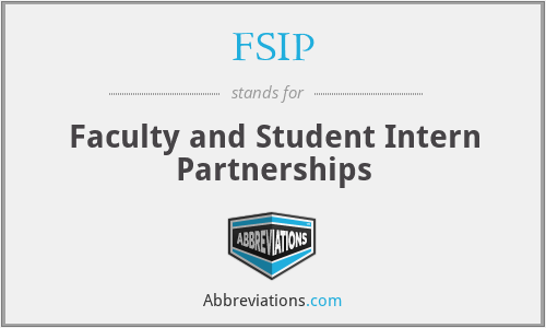 FSIP - Faculty and Student Intern Partnerships