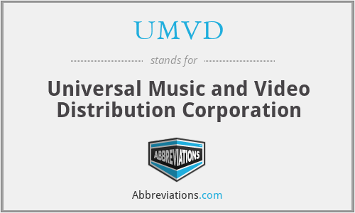 UMVD - Universal Music and Video Distribution Corporation