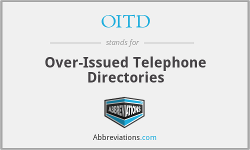OITD - Over-Issued Telephone Directories