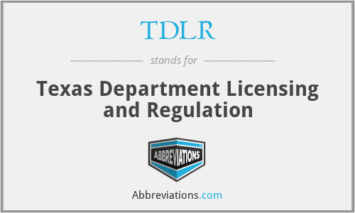 TDLR - Texas Department Licensing and Regulation