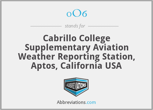 0O6 - Cabrillo College Supplementary Aviation Weather Reporting Station, Aptos, California USA