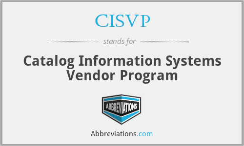 CISVP - Catalog Information Systems Vendor Program