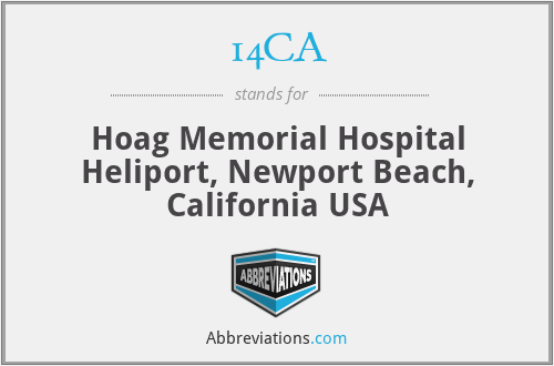 14CA - Hoag Memorial Hospital Heliport, Newport Beach, California USA