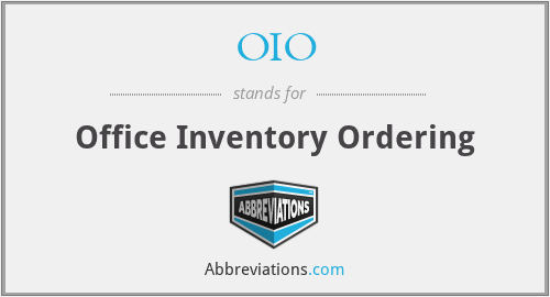OIO - Office Inventory Ordering