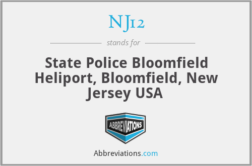 NJ12 - State Police Bloomfield Heliport, Bloomfield, New Jersey USA