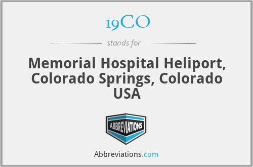 19CO - Memorial Hospital Heliport, Colorado Springs, Colorado USA