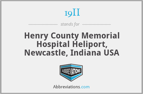 19II - Henry County Memorial Hospital Heliport, Newcastle, Indiana USA