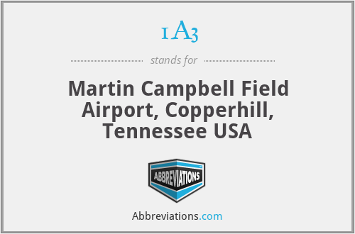 1A3 - Martin Campbell Field Airport, Copperhill, Tennessee USA