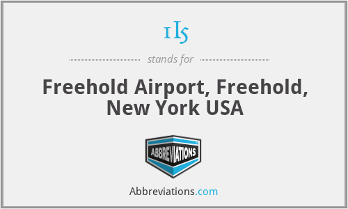1I5 - Freehold Airport, Freehold, New York USA