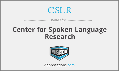 CSLR - Center for Spoken Language Research