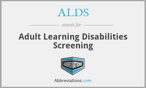 ALDS - Adult Learning Disabilities Screening