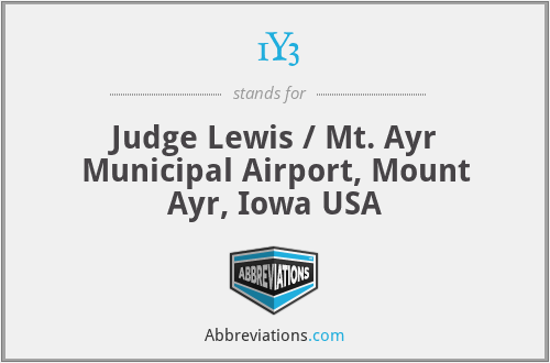 1Y3 - Judge Lewis / Mt. Ayr Municipal Airport, Mount Ayr, Iowa USA