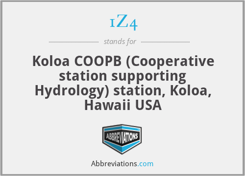 1Z4 - Koloa COOPB (Cooperative station supporting Hydrology) station, Koloa, Hawaii USA