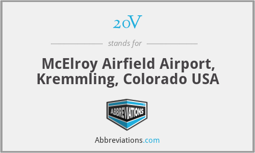 20V - McElroy Airfield Airport, Kremmling, Colorado USA