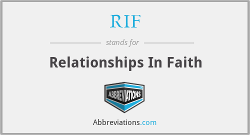 RIF - Relationships In Faith