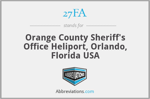 27FA - Orange County Sheriff's Office Heliport, Orlando, Florida USA