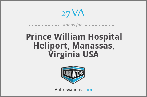 27VA - Prince William Hospital Heliport, Manassas, Virginia USA