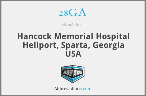 28GA - Hancock Memorial Hospital Heliport, Sparta, Georgia USA