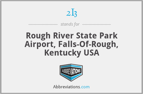 2I3 - Rough River State Park Airport, Falls-Of-Rough, Kentucky USA