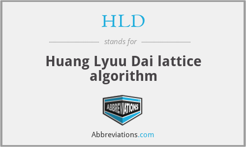 HLD - Huang Lyuu Dai lattice algorithm