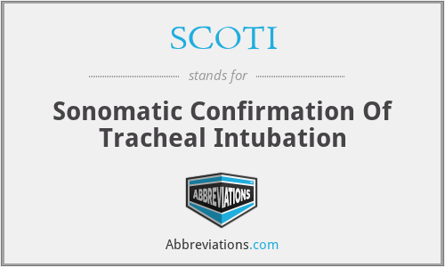 SCOTI - Sonomatic Confirmation Of Tracheal Intubation