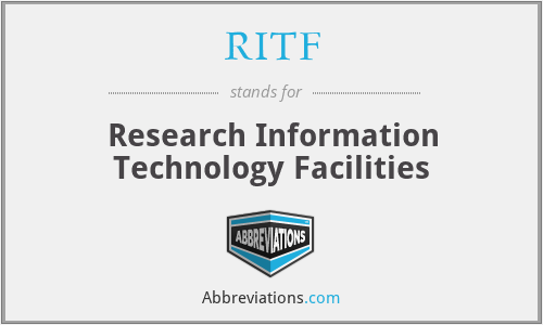 RITF - Research Information Technology Facilities