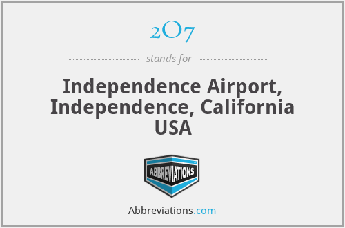 2O7 - Independence Airport, Independence, California USA