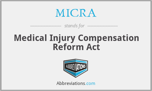 MICRA - Medical Injury Compensation Reform Act