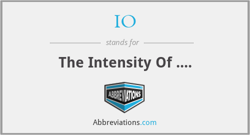 IO - The Intensity Of ....