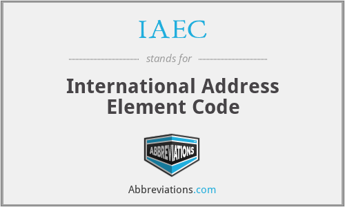 IAEC - International Address Element Code