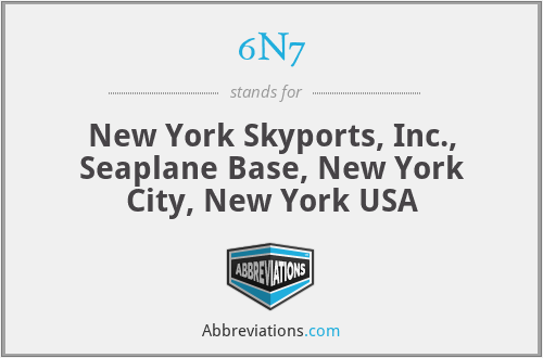 6N7 - New York Skyports, Inc., Seaplane Base, New York City, New York USA