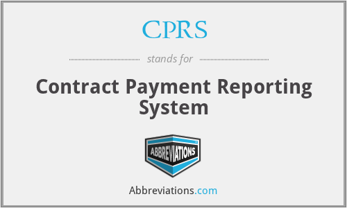 CPRS - Contract Payment Reporting System