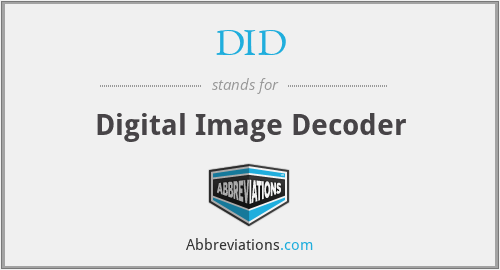 DID - Digital Image Decoder