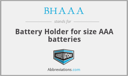 BHAAA - Battery Holder for size AAA batteries
