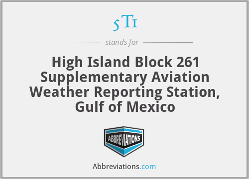 5T1 - High Island Block 261 Supplementary Aviation Weather Reporting Station, Gulf of Mexico