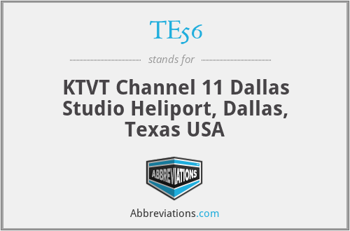 TE56 - KTVT Channel 11 Dallas Studio Heliport, Dallas, Texas USA