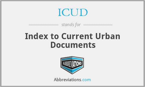 ICUD - Index to Current Urban Documents