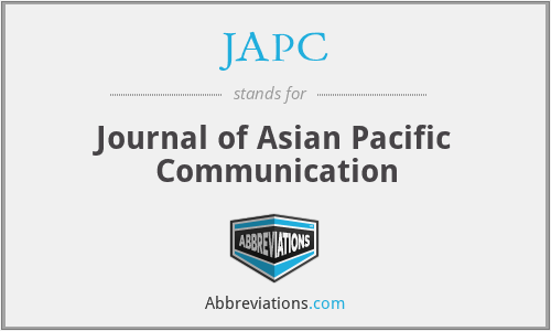 JAPC - Journal of Asian Pacific Communication