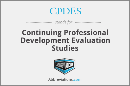 CPDES - Continuing Professional Development Evaluation Studies