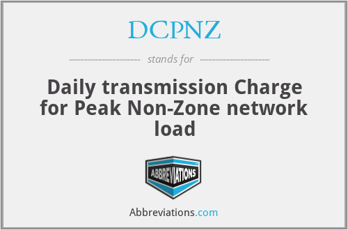 DCPNZ - Daily transmission Charge for Peak Non-Zone network load