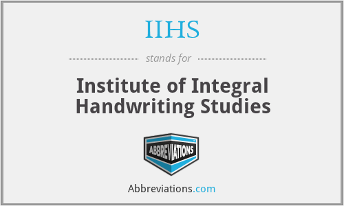 IIHS - Institute of Integral Handwriting Studies